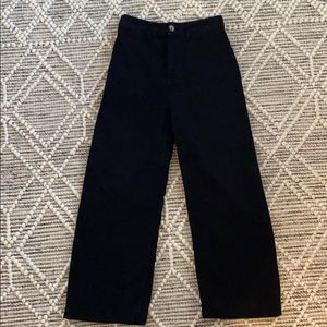 Black wide-leg flare jeans